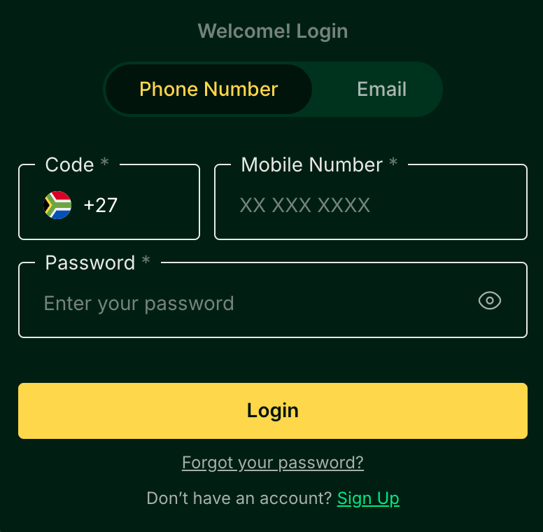 Mzansibet login
